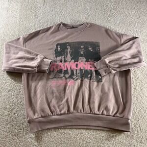 H&M Divided Ramones Sweatshirt Mens Medium Mauve Excellent Graphic Punk Rock